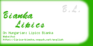 bianka lipics business card